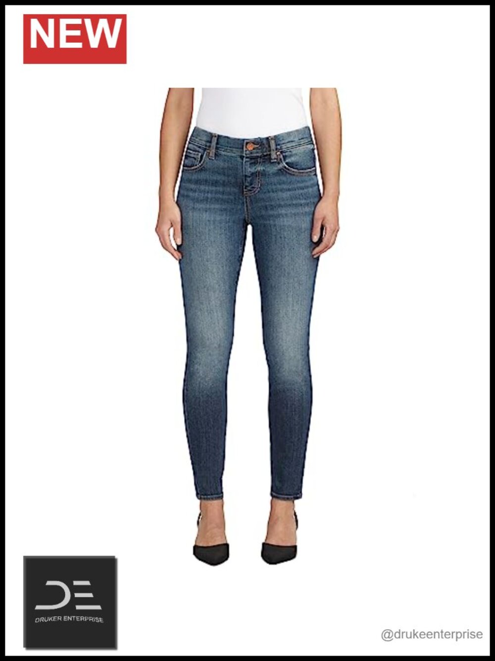 Jag Jeans Maya Mid Rise Skinny Leg Jeans Pull-On Elastic Waist 5 Pocket